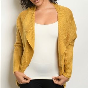 Mustard Sweater Cardigan (Plus Size)
